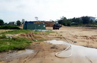 Một điểm tập kết cát trái phép tại phường Hòa Quý