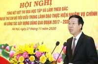 Trưởng ban Ban Tuyên giáo Trung ương Võ Văn Thưởng phát biểu tại Hội nghị.