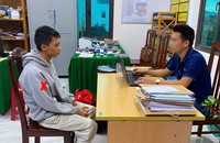 Đối tượng Nguyễn Duy Quang tại cơ quan điều tra.