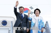 Tổng thống Hàn Quốc Moon Jae-in và Phu nhân. Ảnh: TTXVN