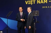 Chủ tịch nước Trần Đại Quang và Tổng thống Moon Jae In.