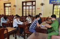 Cơ quan Công an làm việc với các đối tượng.
