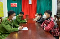 Các đối tượng tại cơ quan Công an.