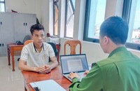 Đối tượng Hồ Văn Càn tại cơ quan Công an.