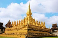 Tháp That Luang là tháp Phật lớn hàng đầu ở Lào (Ảnh: sưu tầm)