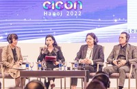 Bà Lê Hồng Thuỷ Tiên - CEO Tập đoàn Liên Thái Bình Dương (thứ 2 từ trái sang) chia sẻ tại Diễn đàn.