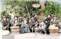 Một phiên chợ ở Bắc Kỳ, khoảng năm 1890. (Nguồn: ST)