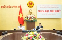 Chủ tịch Quốc hội Trần Thanh Mẫn và Thường trực Ban Bí thư Trần Cẩm Tú đồng chủ trì Phiên họp. (Ảnh: N.L)