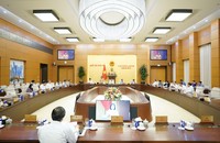 Quang cảnh phiên họp sáng 9/6 cho ý kiến về dự thảo Luật Nhà giáo. (Ảnh: Cổng TTĐTQH)
