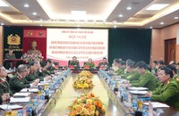 Hội nghị của Công an TP Hà Nội quán triệt tinh gọn tổ chức bộ máy Công an địa phương (Ảnh: CATP HN)