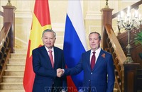 Tổng Bí thư Tô Lâm hội kiến Chủ tịch Đảng Nước Nga Thống nhất
