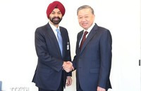 Tổng Bí thư, Chủ tịch nước Tô Lâm gặp Chủ tịch Ngân hàng Thế giới (World Bank) Ajay Banga. Ảnh: TTXVN