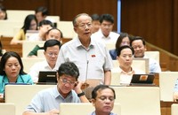 Đại biểu Nguyễn Văn Thân phát biểu tại phiên họp.