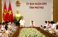 Bí thư Tỉnh ủy Bùi Minh Châu phát biểu chỉ đạo về công tác đầu tư, xây dựng trên địa bàn tỉnh.