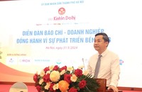 Phó Chủ tịch UBND TP Hà Nội Hà Minh Hải phát biểu tại Diễn đàn. Ảnh: Phạm Hùng.