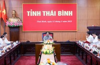 Thủ tướng Phạm Minh Chính nhấn mạnh tỉnh cần lấn biển để có không gian mới cho khu kinh tế, hạ tầng, công nghiệp để phát triển bứt phá. (Ảnh: VGP)
