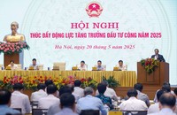 Thủ tướng Phạm Minh Chính chủ trì Hội nghị thúc đẩy động lực tăng trưởng đầu tư công năm 2025. (Ảnh: VGP)