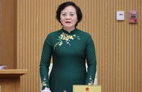 Bộ trưởng Bộ Nội vụ Phạm Thị Thanh Trà phát biểu tại Phiên họp (Ảnh: VGP).