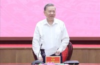 Tổng Bí thư Tô Lâm đề nghị phát triển Hà Nội thực sự là thành phố tiên phong, hấp dẫn của châu Á. (Ảnh: TTXVN)