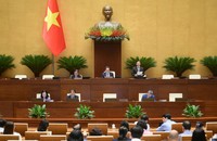 Quang cảnh phiên thảo luận tại hội trường sáng 23/6. (Ảnh trong bài: quochoi.vn)
