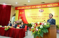 Đồng chí Trần Cẩm Tú, Ủy viên Bộ Chính trị, Thường trực Ban Bí thư, Bí thư Đảng ủy các Cơ quan Đảng Trung ương phát biểu chỉ đạo Đại hội. (Ảnh: Duy Linh)