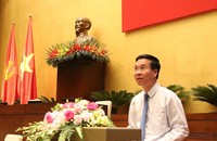 Trưởng Ban Tuyên giáo Trung ương Võ Văn Thưởng phát biểu tại hội nghị.