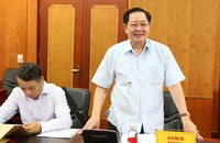 Bộ trưởng Bộ Nội vụ Lê Vĩnh Tân phát biểu tại buổi làm việc.