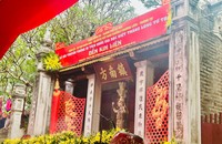 Màn sử thi tái hiện tích Thần tích Cao Sơn Đại Vương tại Lễ hội truyền thống di tích quốc gia đặc biệt Thăng Long Tứ Trấn- Đền Kim Liên (Ảnh: T.D)