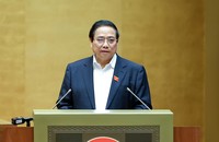 Thủ tướng Phạm Minh Chính trình bày chuyên đề quán triệt Nghị quyết 68-NQ/TW của Bộ Chính trị về phát triển kinh tế tư nhân tại Hội nghị.