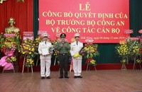 Buổi lễ trao quyết định điều động bổ nhiệm cho hai Giám đốc công an Đắk Lắk và Đắk Nông