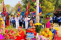 Trung tâm Bảo tồn Di sản Thành Nhà Hồ thực hiện nghi lễ tái hiện nghi lễ thượng nêu.