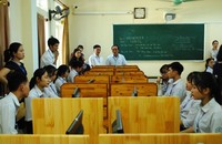 Phòng thi Vòng chung kết cuộc thi trực tuyến toàn quốc“Pháp luật học đường” tại tỉnh Hà Tĩnh.