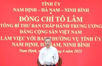Tổng Bí thư Tô Lâm phát biểu tại buổi làm việc