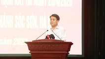 Chủ tịch Uỷ ban nhân dân thành phố Hà Nội Nguyễn Đức Chung phát biểu tại buổi họp báo.
