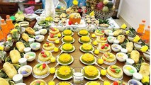 Một mâm lễ cúng Mụ cho bé gái.