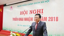 Tổng Giám đốc NHCSXH Dương Quyết Thắng phát biểu chỉ đạo Hội nghị triển khai nhiệm vụ năm 2018