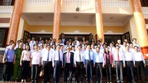 Chánh án TANDTC Nguyễn Hòa Bình, Chủ nhiệm Ủy ban Tư pháp của Quốc hội Lê Thị Nga, Bộ trưởng Bộ Tư pháp Lê Thành Long cùng các đại biểu tại Lễ ra mắt Tòa Gia đình và Người chưa thành niên tỉnh Đồng Tháp