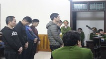 Các bị cáo tại phiên tòa sơ thẩm