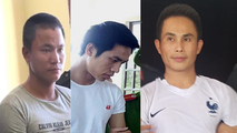 Các bị cáo (từ trái qua) Tuấn, Hiệp, Thìn