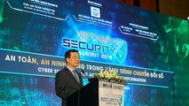 Bộ trưởng Bộ Thông tin và Truyền thông Nguyễn Mạnh Hùng phát biểu tại Vietnam Security Summit 2019. Ảnh: ĐT/dangcongsan.vn