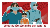 Tác phẩm tranh “Chung sức đồng lòng chống dịch COVID-19” của Đỗ Như Diểm (Thái Bình)