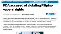 Cục Quản lý Dược và Thực phẩm Philippines bị cáo buộc vi phạm quyền của người hút thuốc lá.