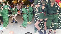 Hình ảnh lố lăng, phản cảm trên phố đi bộ Nguyễn Huệ này xuất hiện đầy các trang mạng. (Ảnh lấy từ internet)