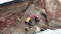Hiện trường tai nạn hố sụt đường dẫn cầu Yên Hòa (Thanh Hóa).