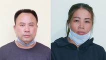 Phan Văn Mười và Vũ Thị Vân tại cơ quan Công an (Ảnh: Công an Quảng Bình).