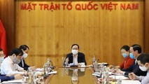 Ủy viên Bộ Chính trị, Chủ tịch UBTƯ MTTQ Việt Nam Trần Thanh Mẫn phát biểu tại cuộc họp.