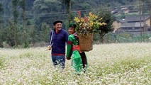 Du khách mê đắm hoa tam giác mạch Hà Giang.