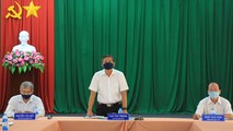 Cuộc họp ban chỉ đạo phòng, chống dịch Covid 19 (ngày 10/4) . Ảnh: Huyền Trang
