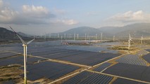 Nhà máy điện gió lớn nhất Việt Nam tại xã Lội Hải và Bắc Phong (huyện Thuận Bắc, tỉnh Ninh Thuận).