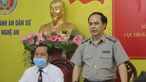 Lãnh đạo Cục THADS và TAND tỉnh Nghệ An trong Hội nghị.